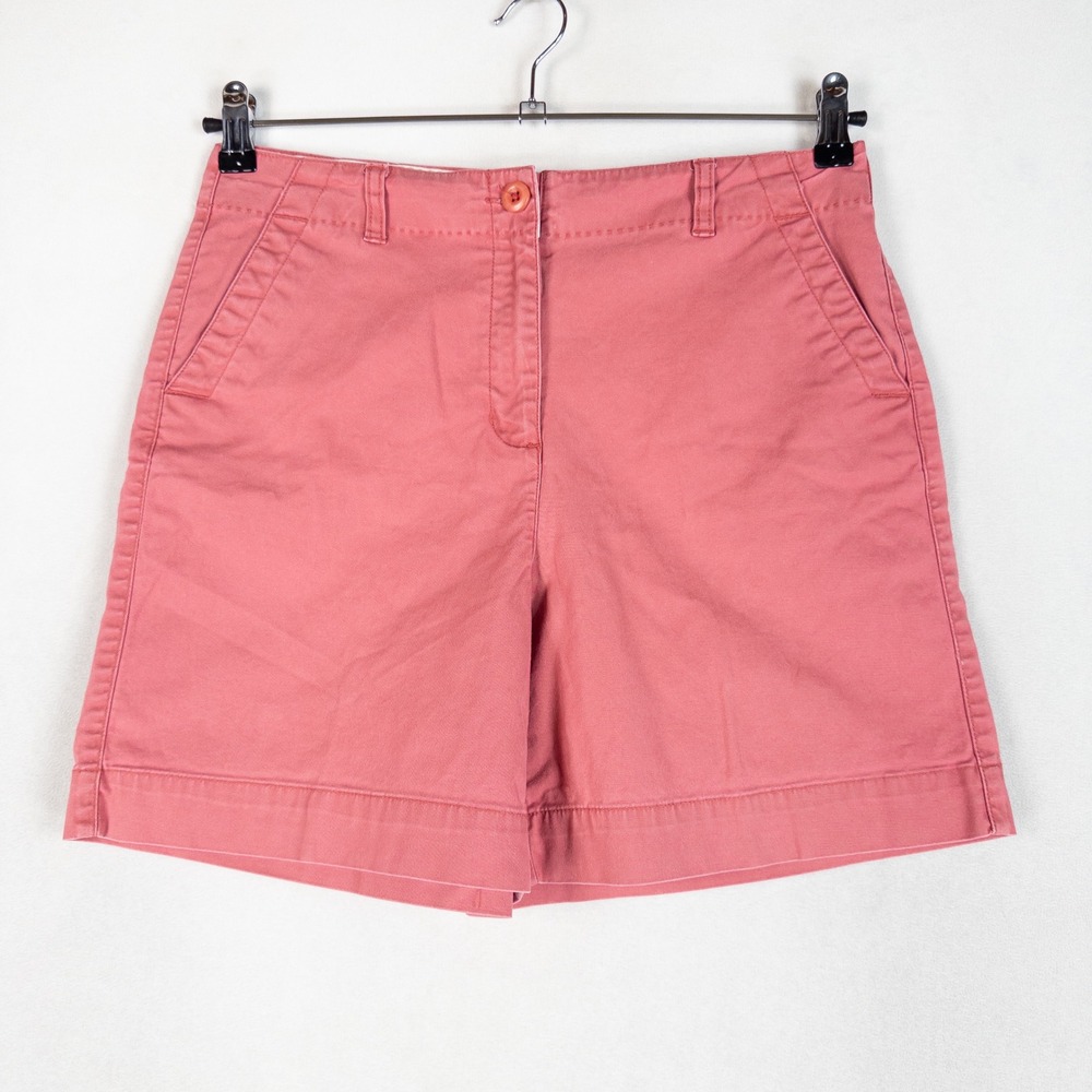 Talbots Chino Shorts 10 PETITE Salmon Pink Stretch Cotton Twill Casual Preppy